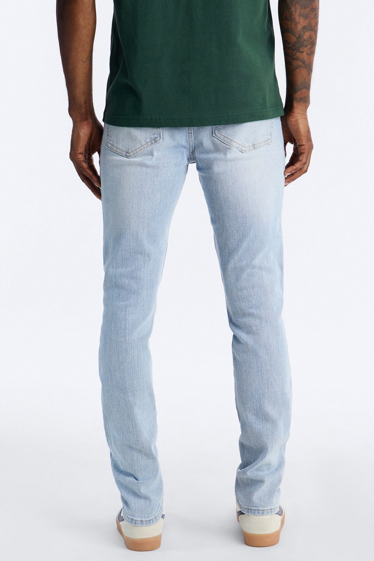 Essential Destroyed Skinny Stretch Jean - Light Blue Wash