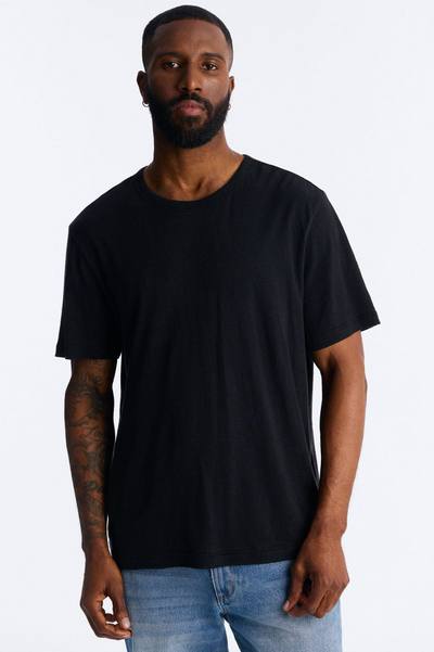 Bahamas Linen Crew Tee - Black