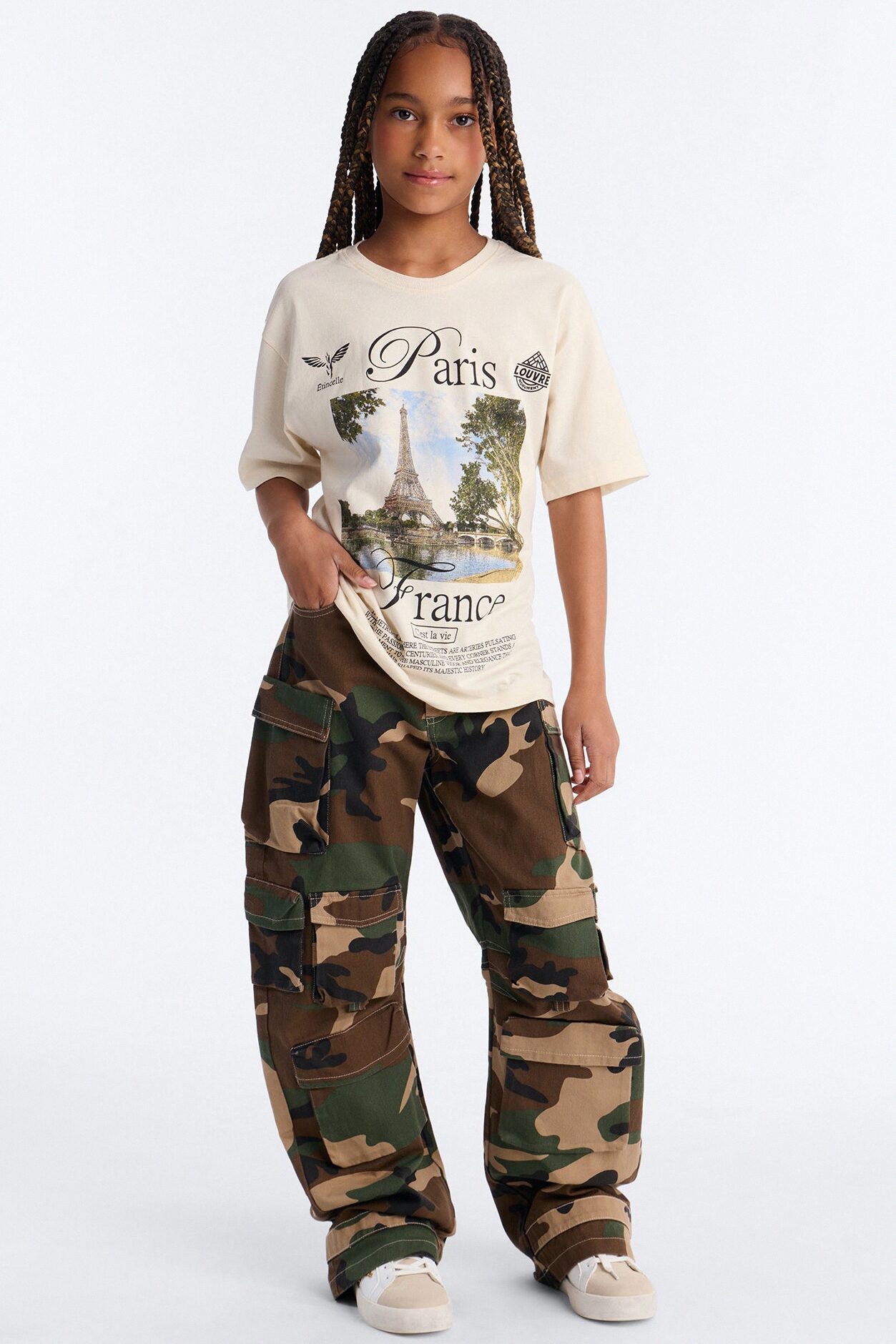 Mini Paris Scenery Short Sleeve Tee - Natural