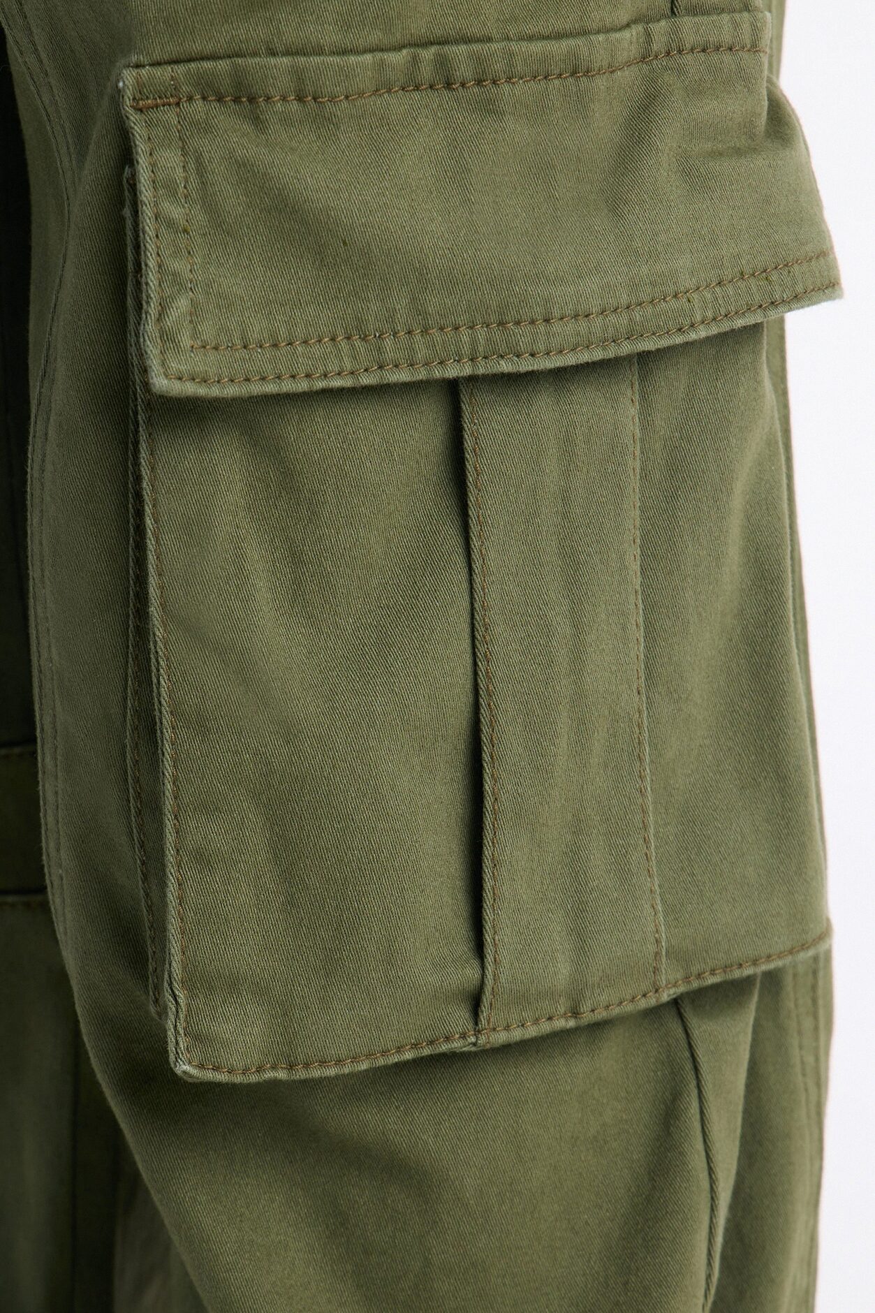 Mini Portland Washed Cargo Pant - Military Green