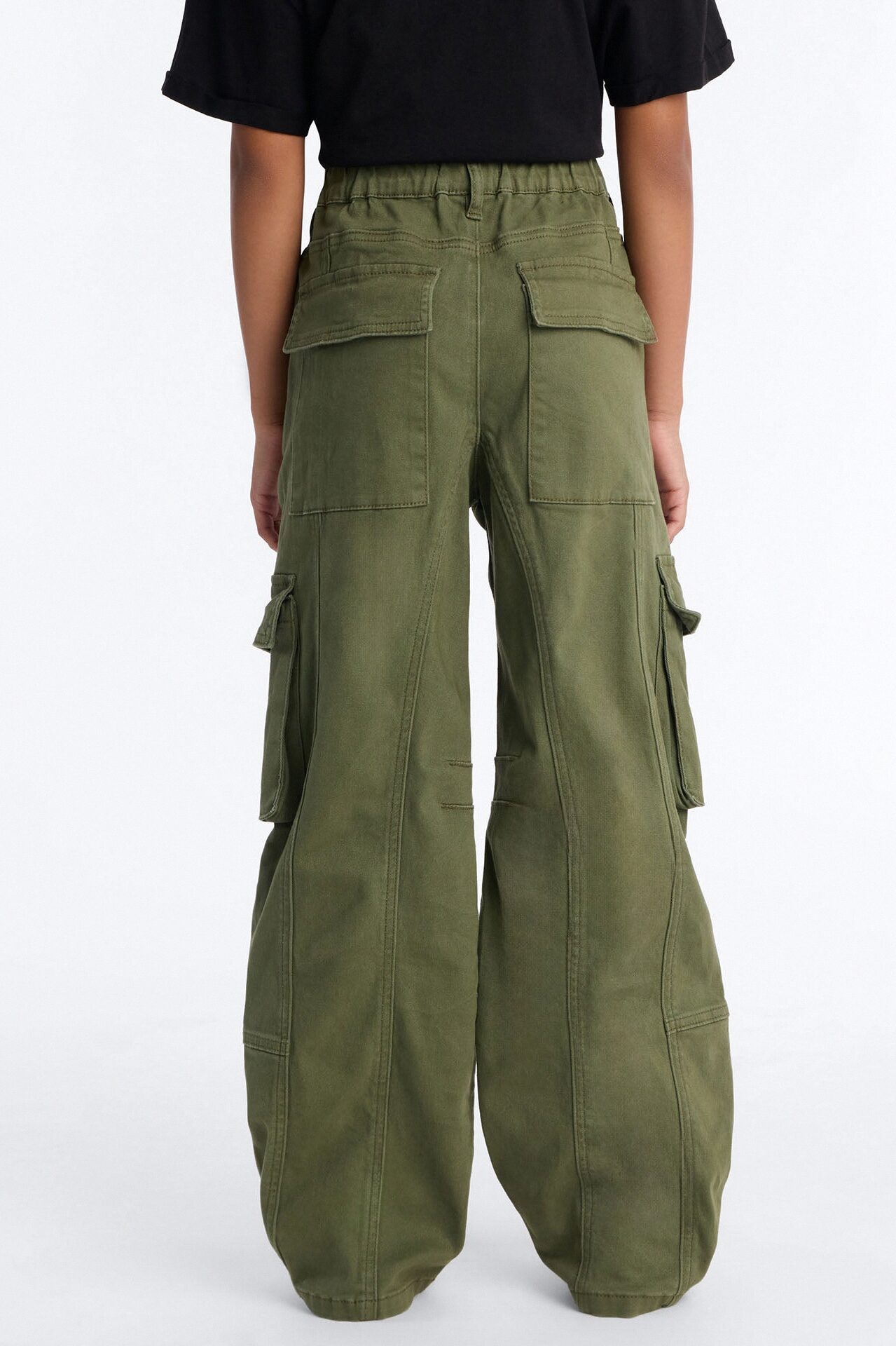 Mini Portland Washed Cargo Pant - Military Green