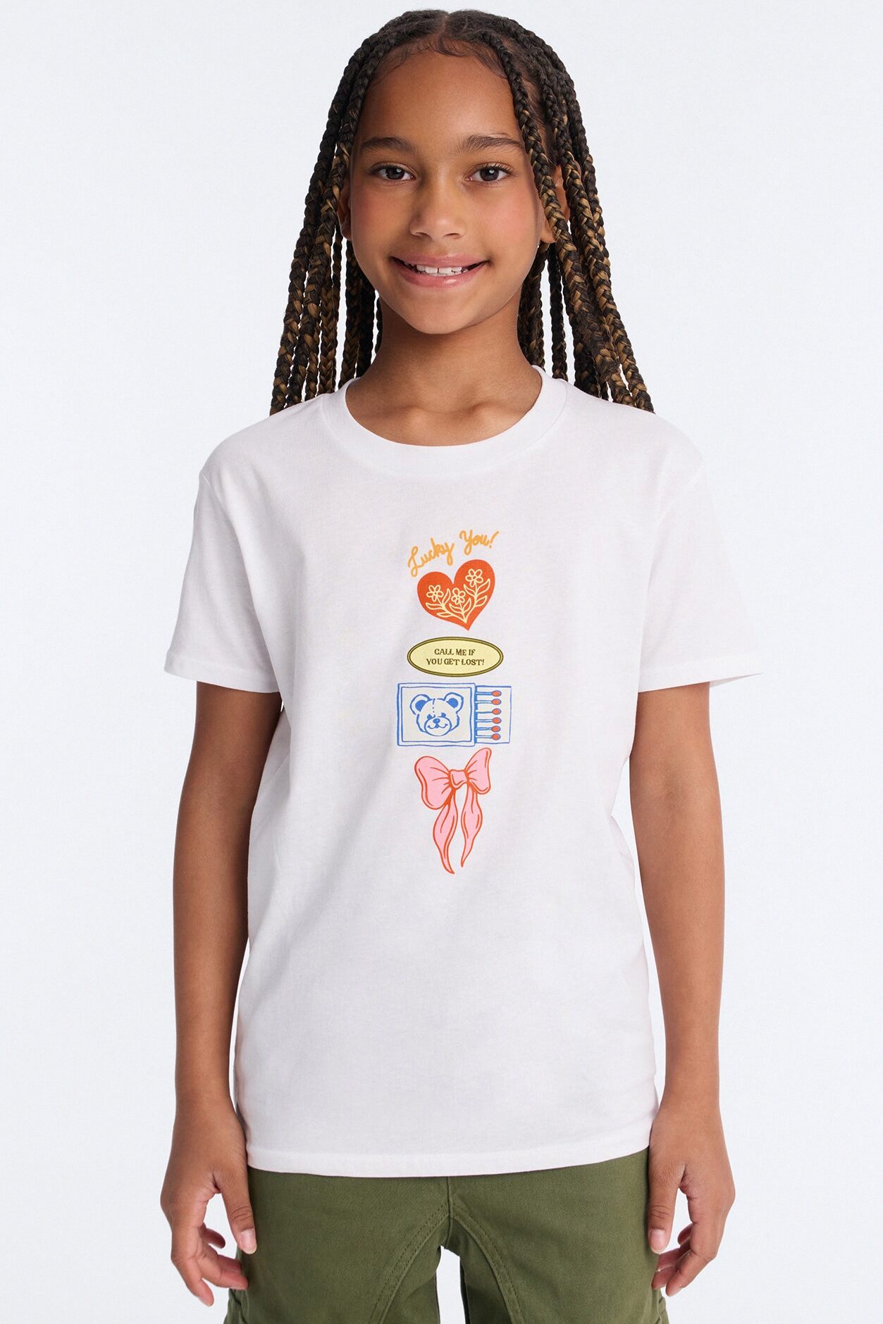 Mini Lucky You Short Sleeve Tee - White