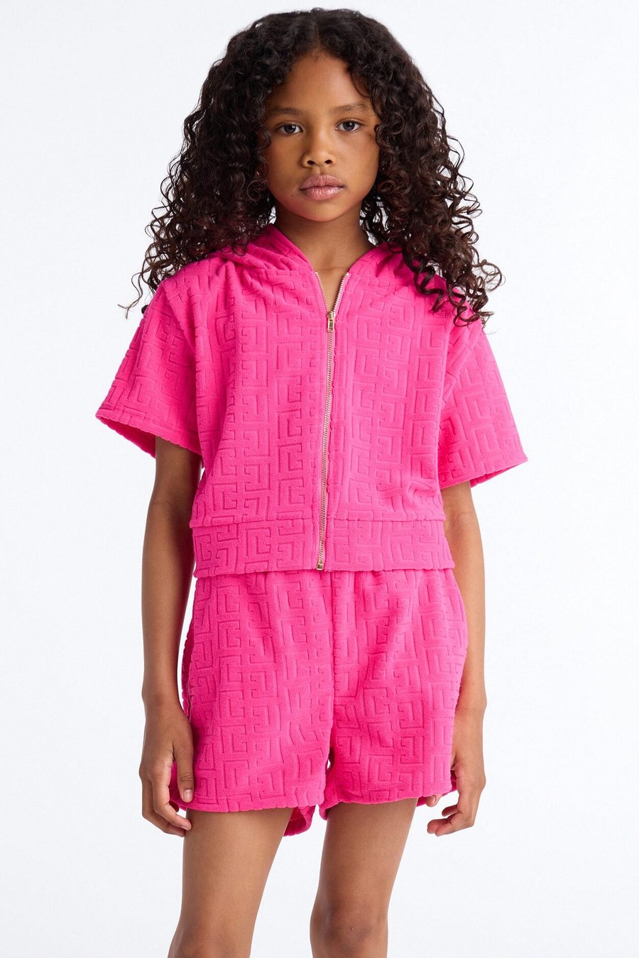 Mini Elyna Terry Cloth Short Set - Pink