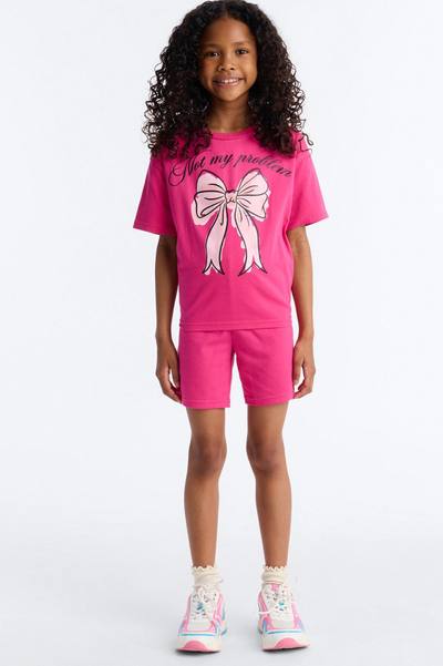 Mini Not My Problem Short Set - Pink