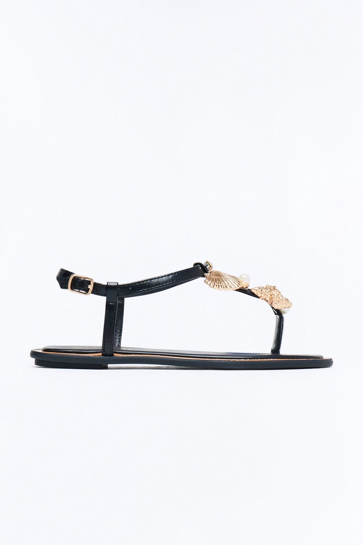 Shann Hardware Ankle Strap Sandals - Black