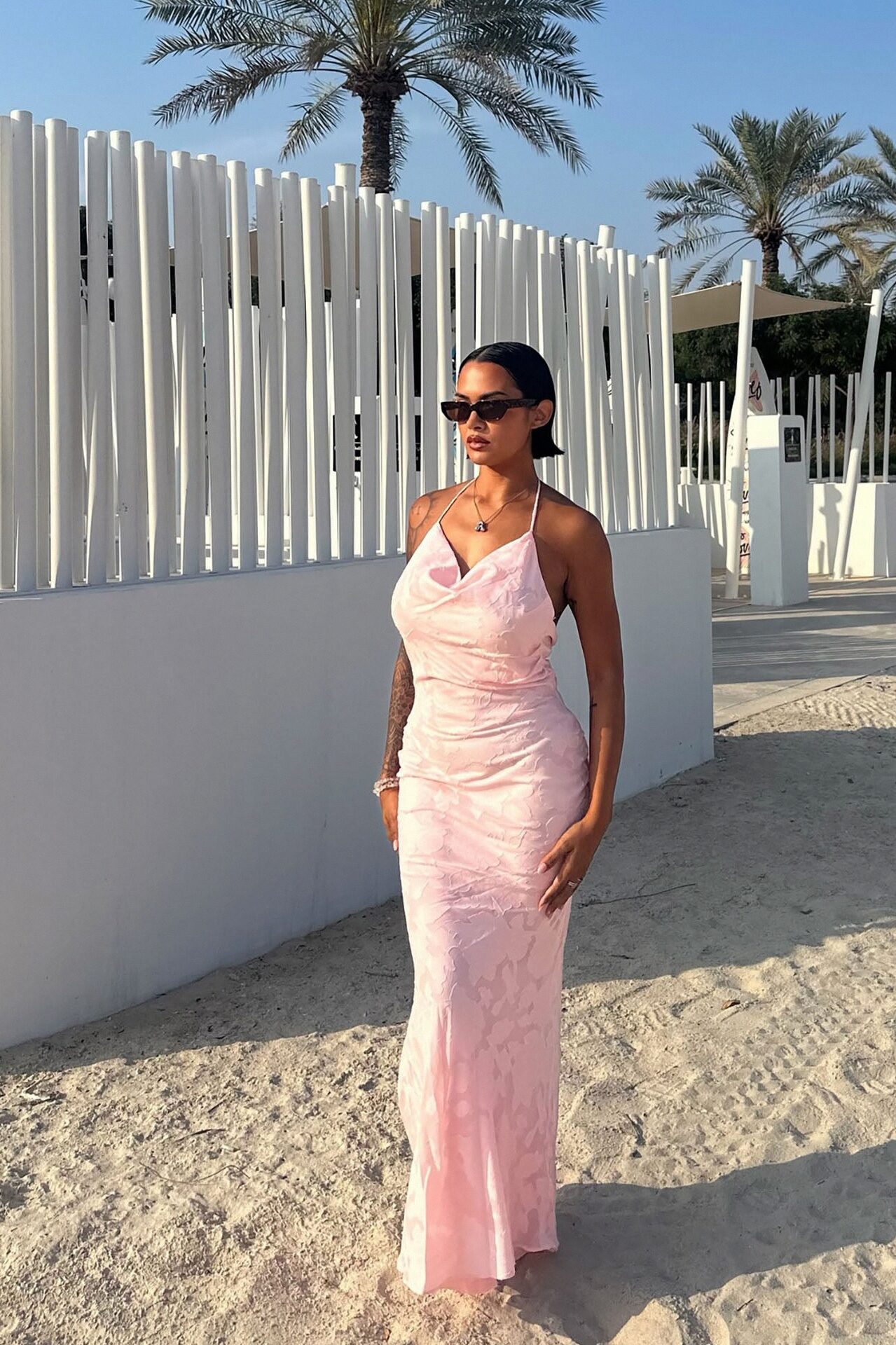 Flirty Femme Floral Chiffon Maxi Dress - Light Pink