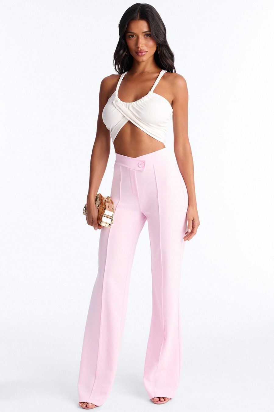 Call It Even Wide Leg Dress Pants - Pink