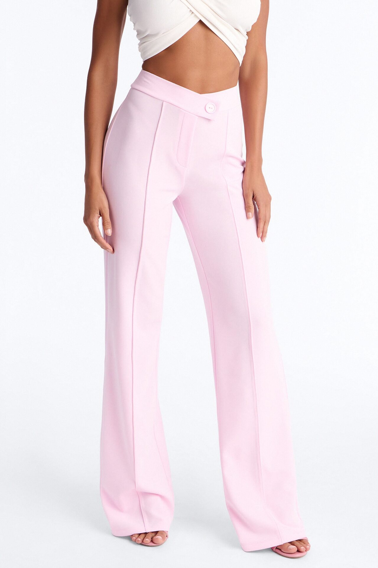 Call It Even Wide Leg Dress Pants - Light Pink