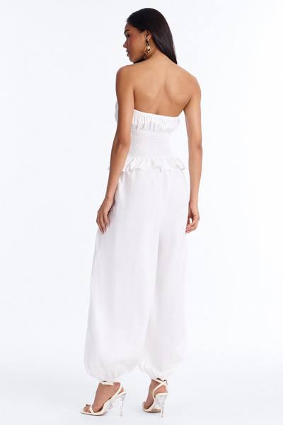 Airy Moment Poplin Balloon Leg Jumpsuit - White