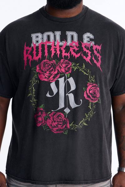 Bold And Ruthless Oversized Short Sleeve Tee - Black