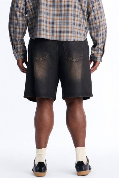 Relaxed Waxed Stealth Denim Short - Black Wash