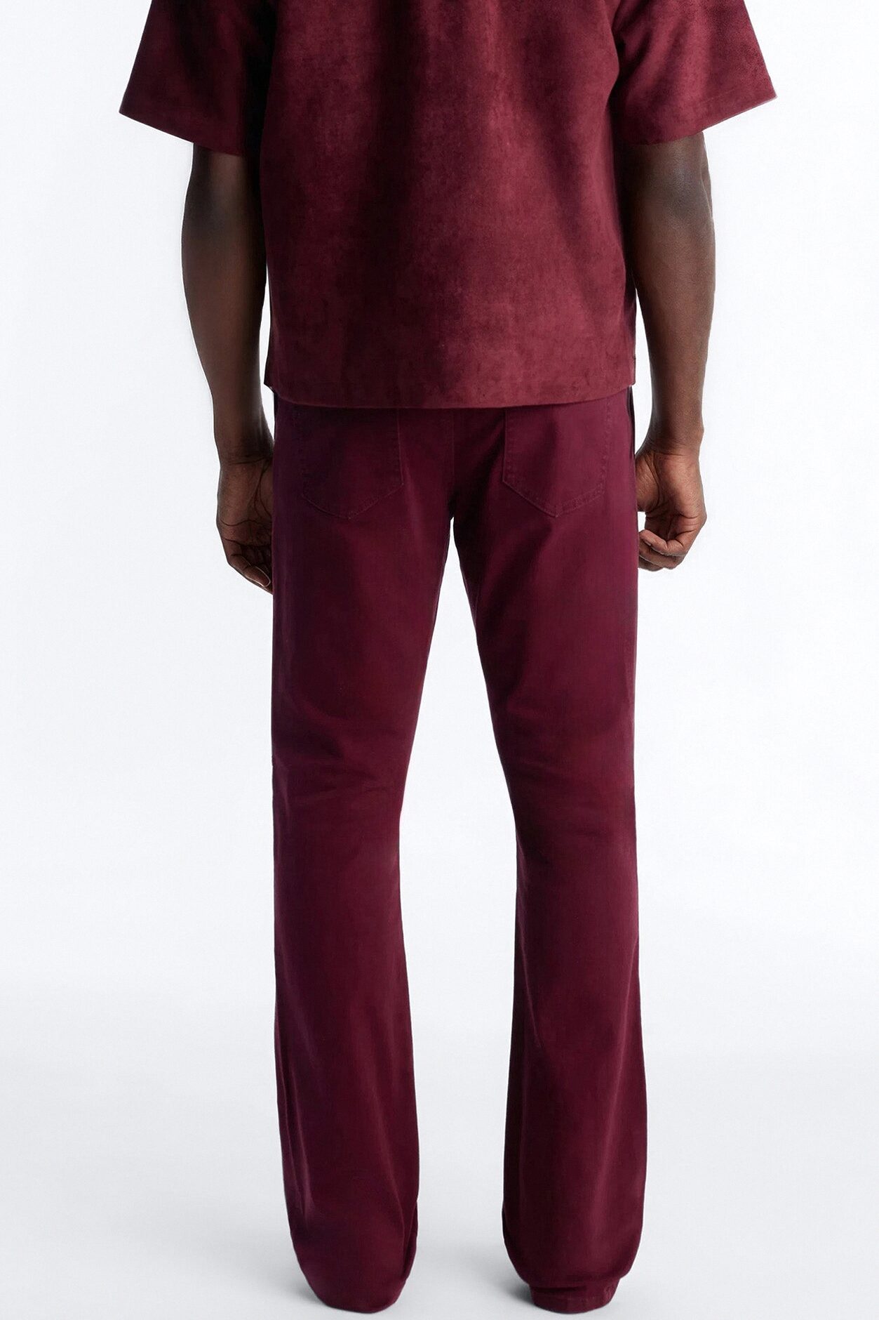 Stacked Slim Flare Retro Groove Pant - Burgundy