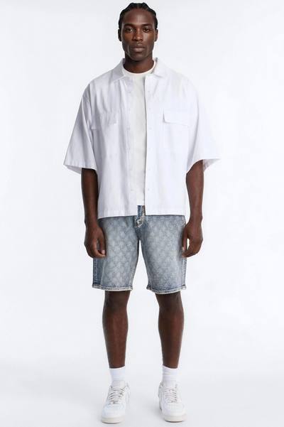 I Be Jeweled Relaxed Denim Short - Light Blue Wash