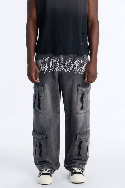 Blessed Chaos Cargo Jean - Black Wash