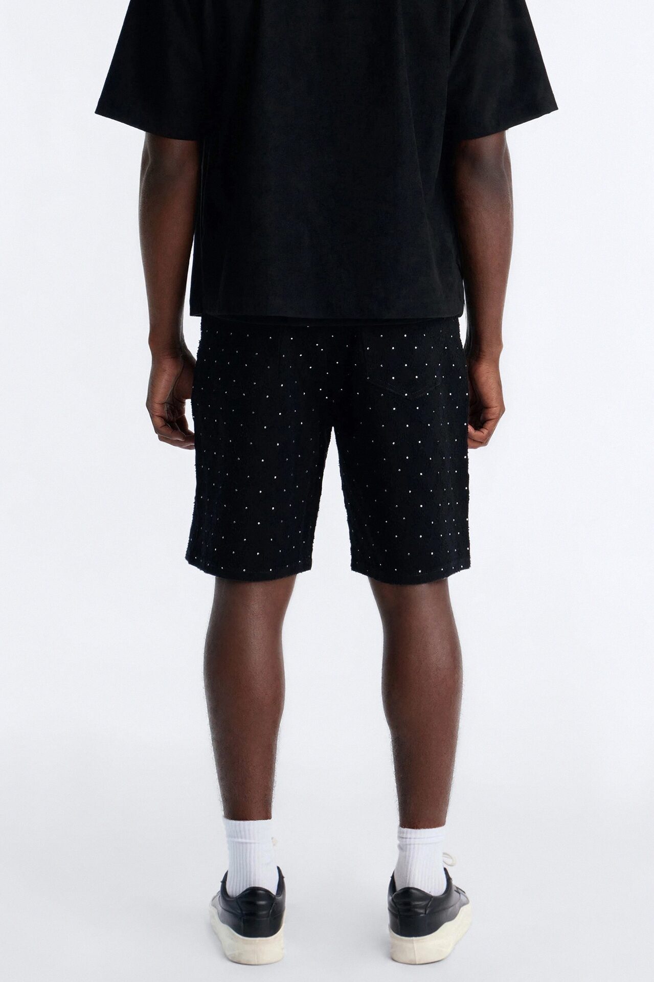 I Be Jeweled Relaxed Denim Short - Black