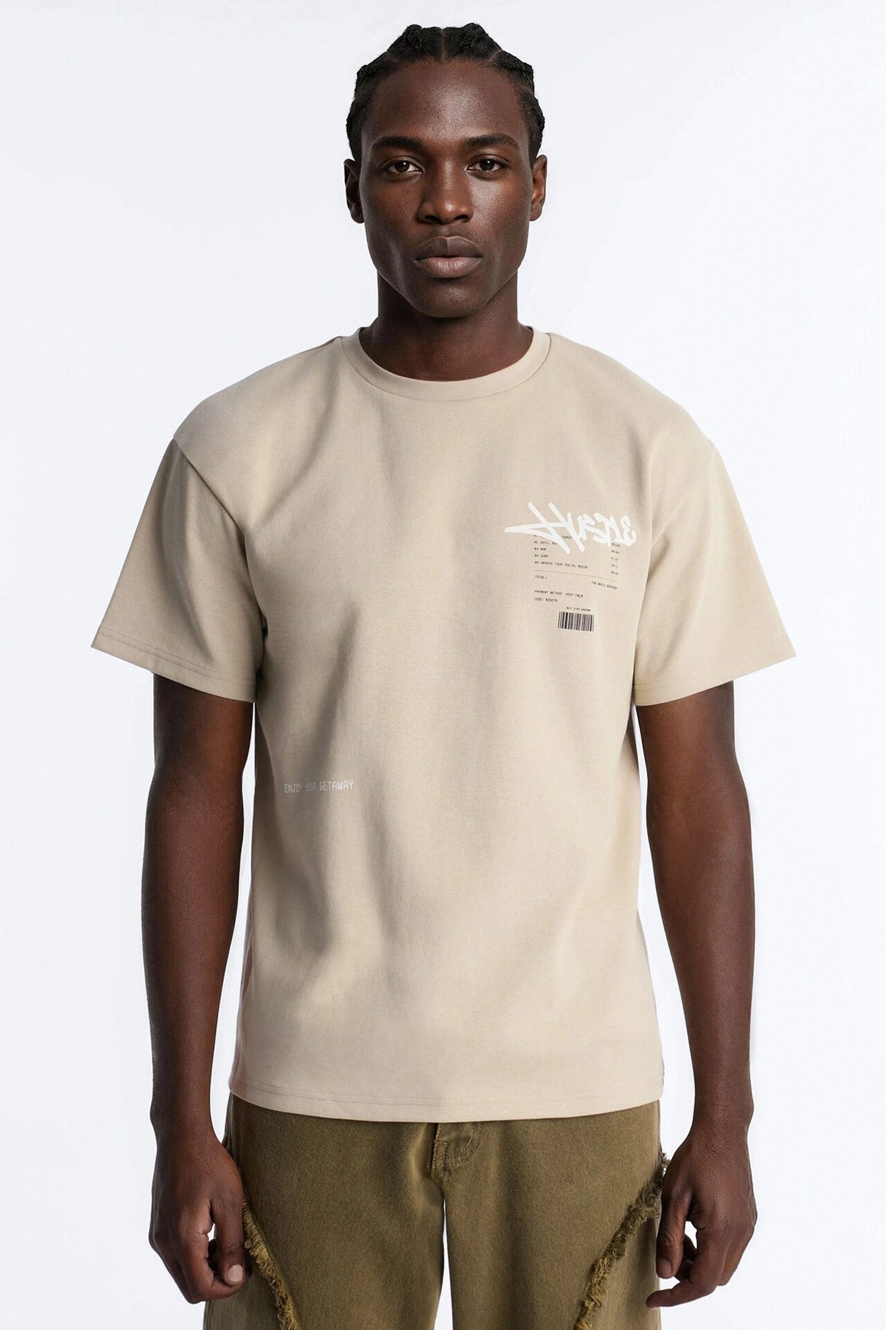 Hustle By Any Means Short Sleeve Tee - Khaki