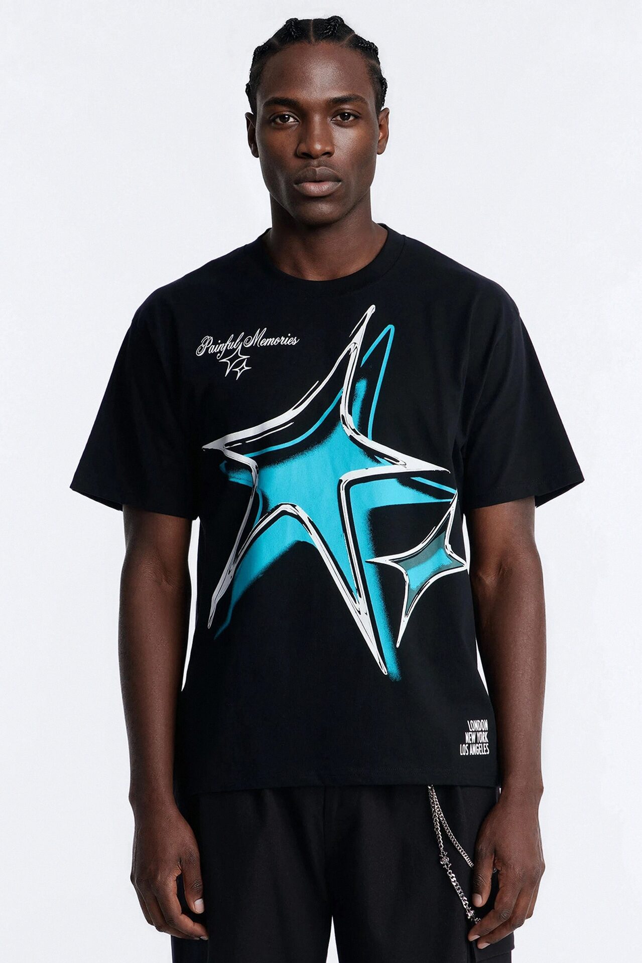 Star Memories Oversized Short Sleeve Tee - Black