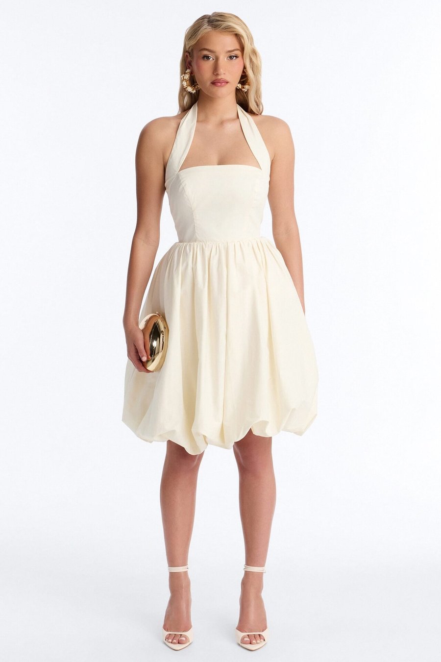 Lori Cutie Poplin Midi Dress - White