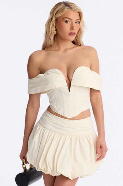 Lori Cutie Poplin Corset Top - White