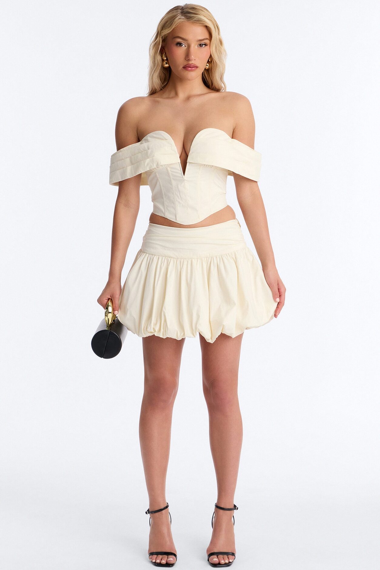 Lori Cutie Poplin Micro Mini Skirt - Off White
