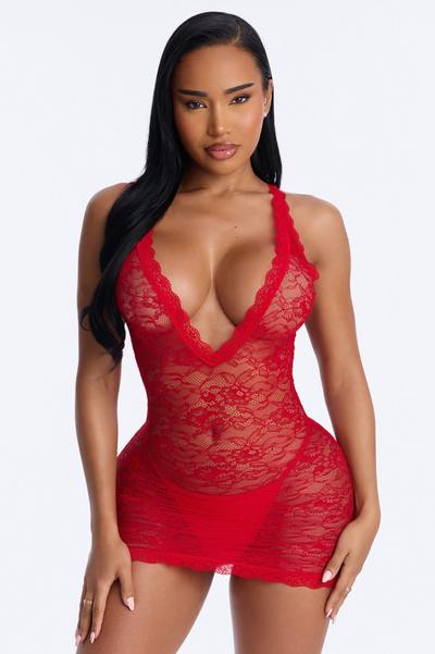 After 2am Lace Babydoll - Wine