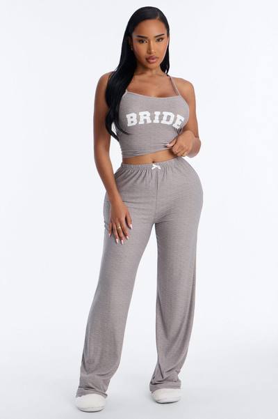 Bride Boarding PJ Set - Heather Grey