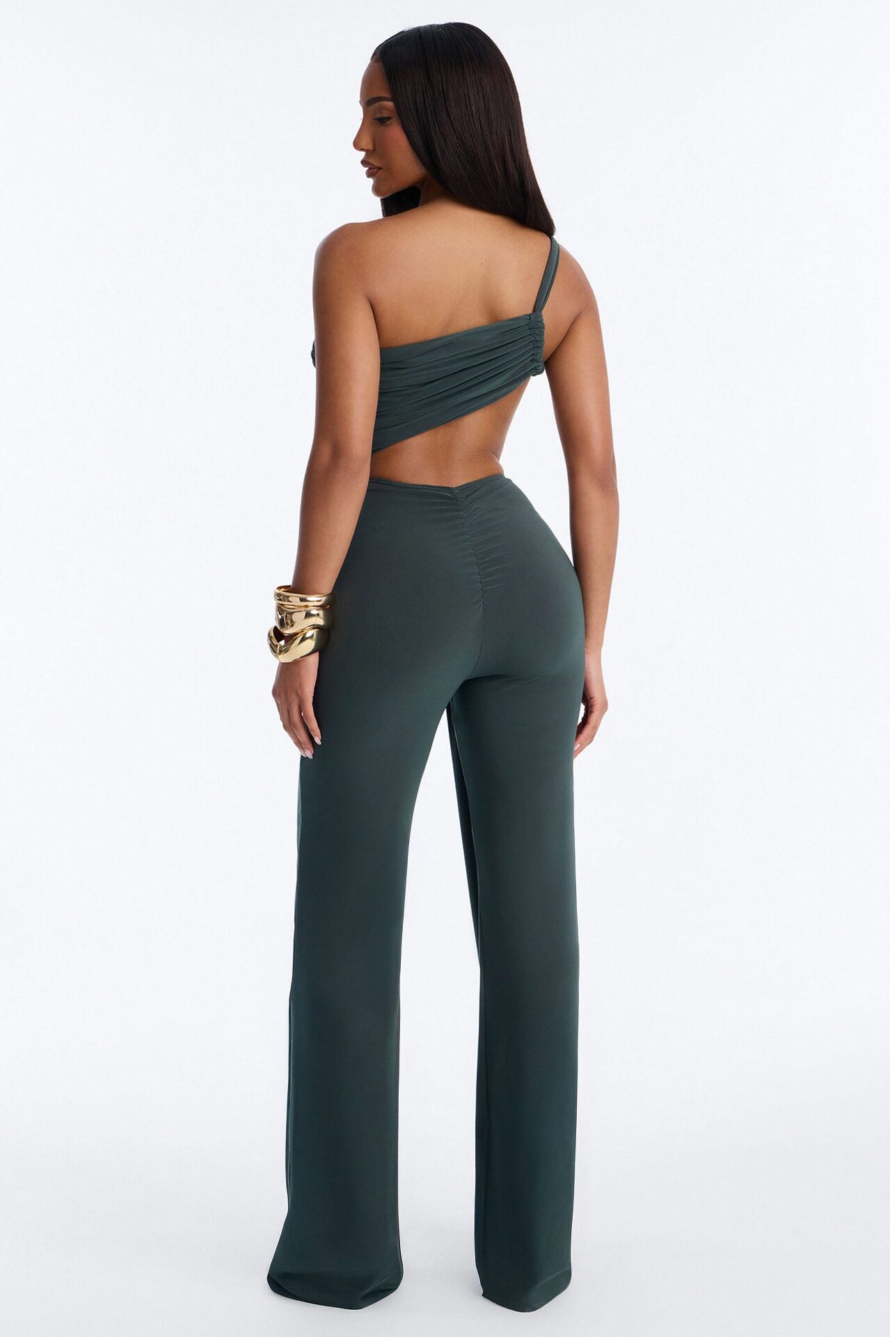 Ulissa Draped Straight Leg Jumpsuit - Olive