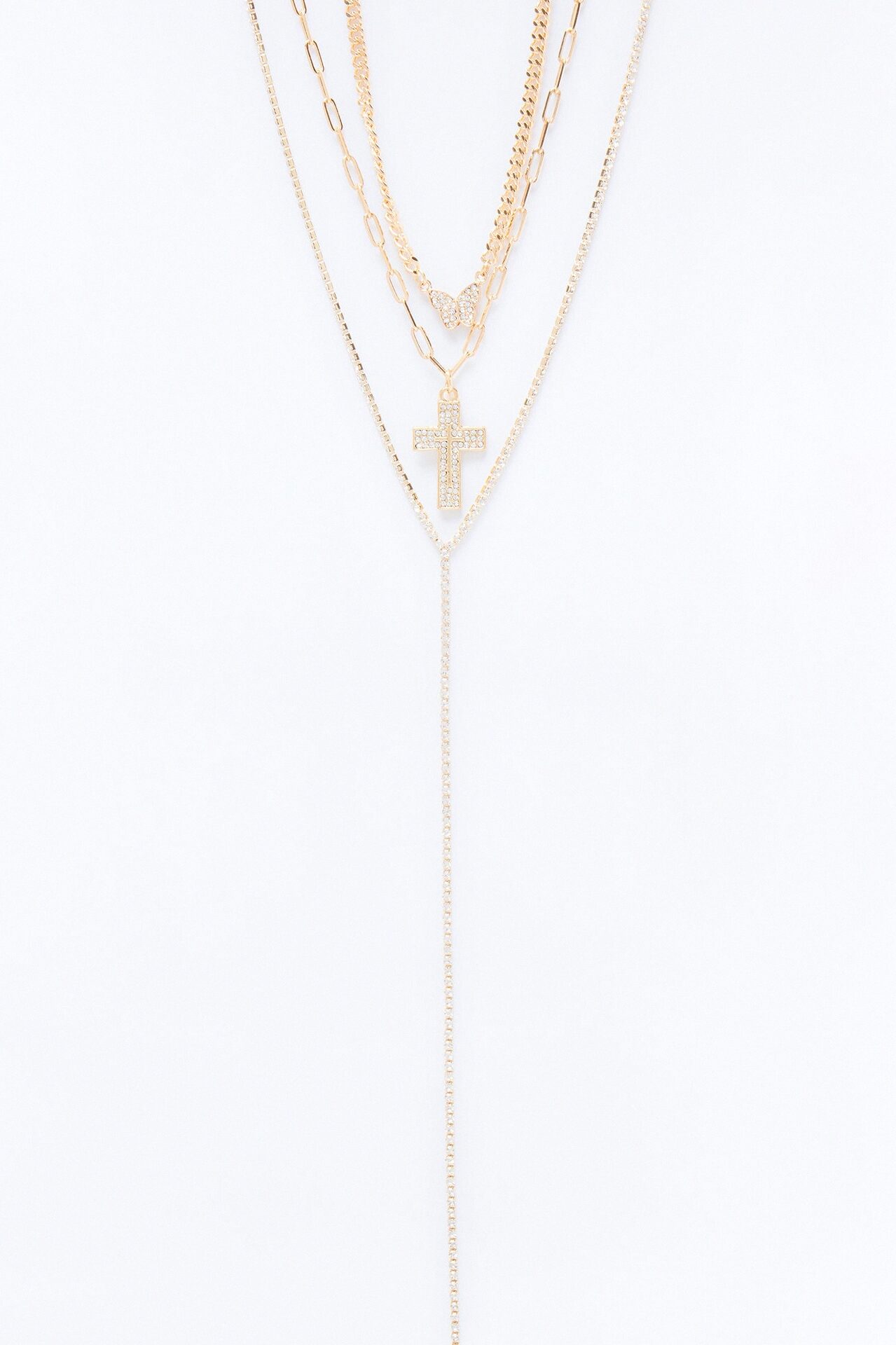 Angelic Wings Lariat Necklace - Gold