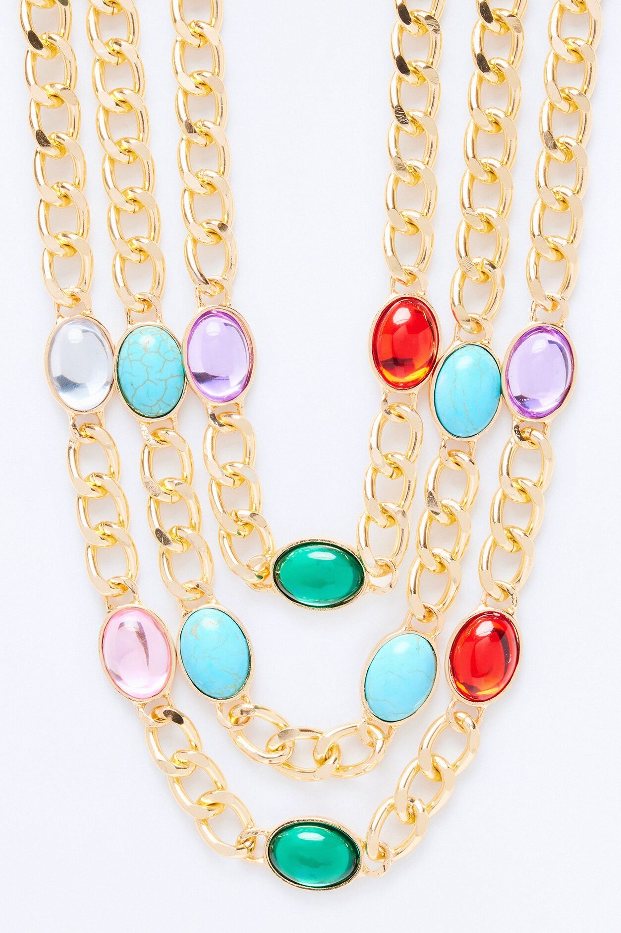Stella Jeweled Layered Necklace - Gold/Multi