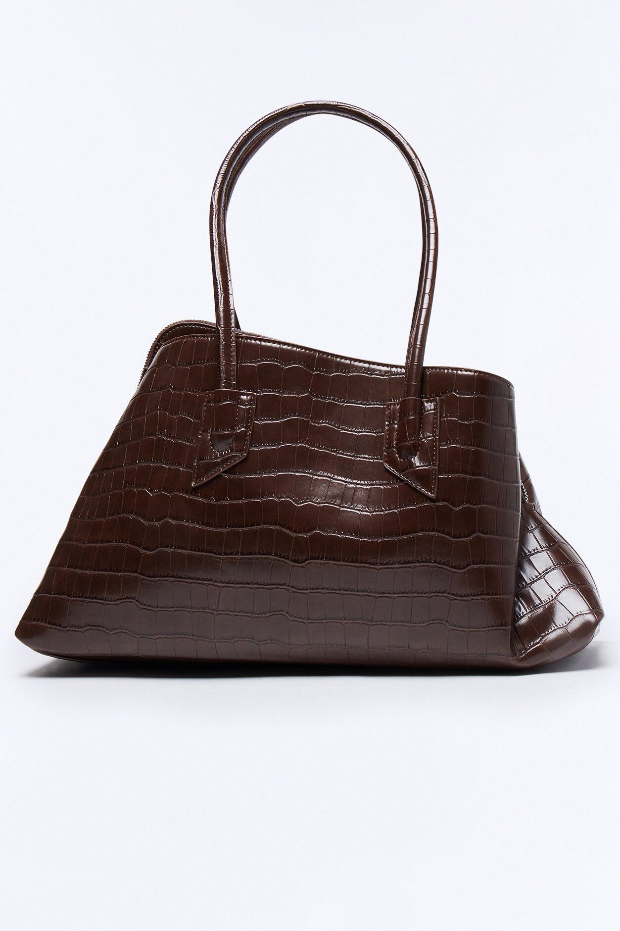 On The Good Side Faux Leather Tote Bag - Brown
