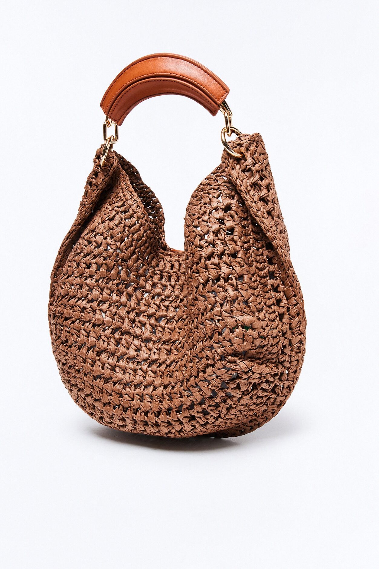 Officially Summer Straw Shoulder Handbag - Brown