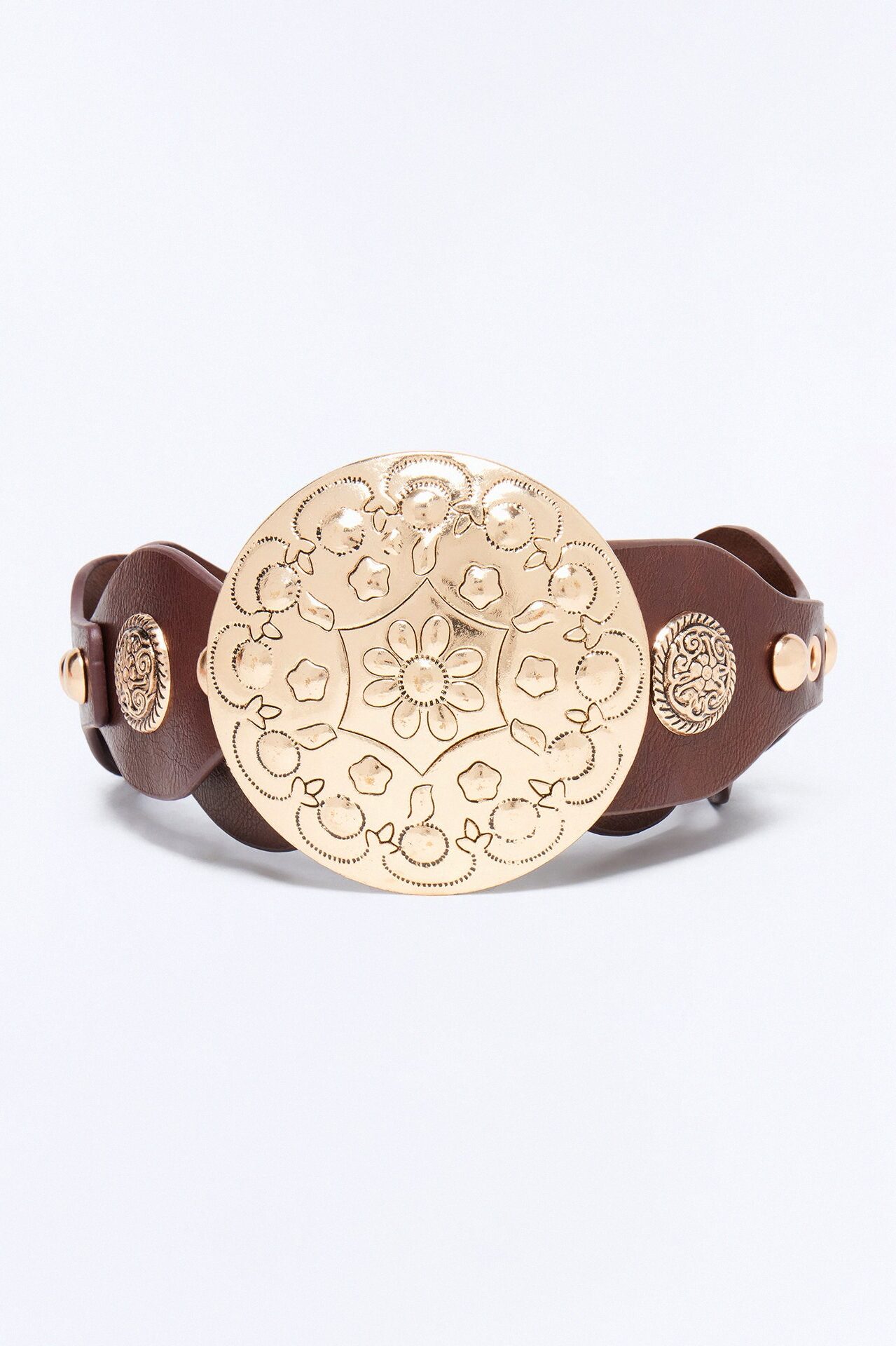 Weathered Range Faux Leather Belt - Brown/combo