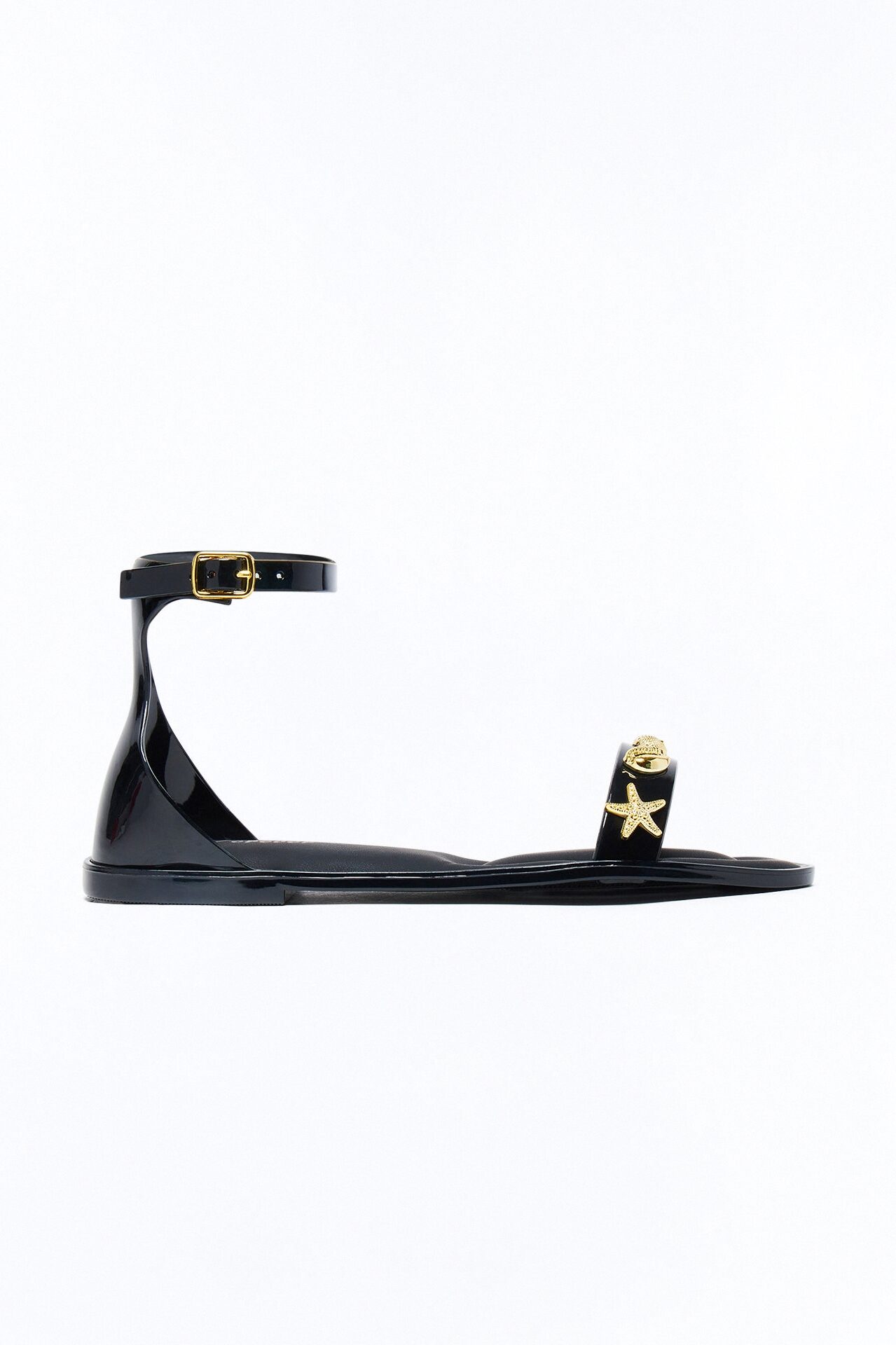 Sake Hardware Jelly Ankle Strap Sandals - Black