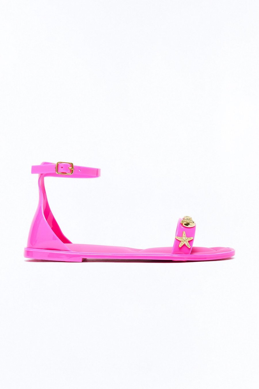 Sake Hardware Jelly Ankle Strap Sandals - Pink