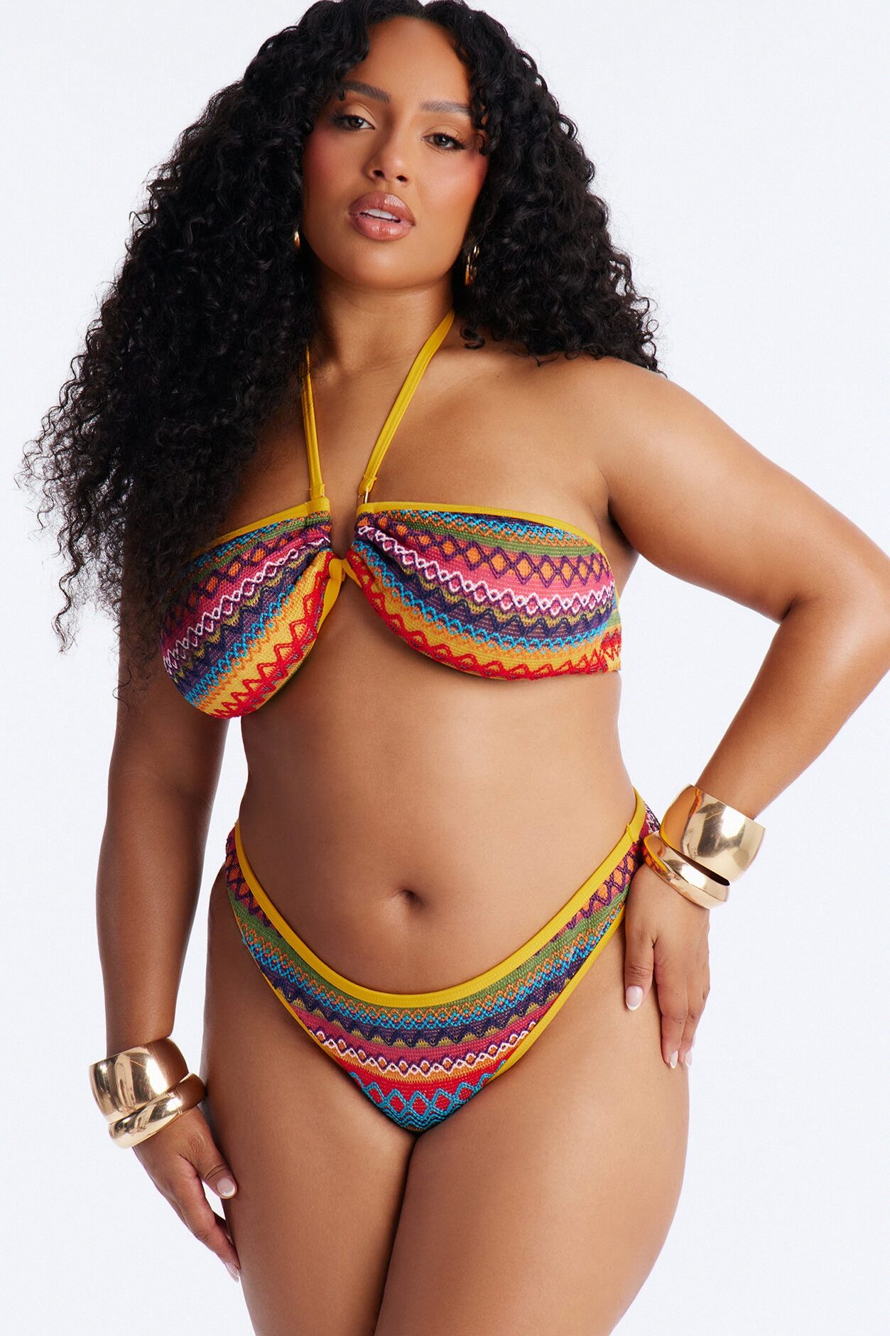 Riley Textured 2 Piece Bandeau Bikini Set - Multi Color