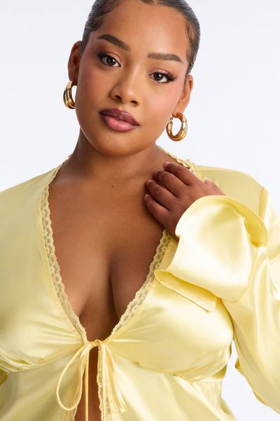 Gorgeously Beautiful Satin Top - Yellow