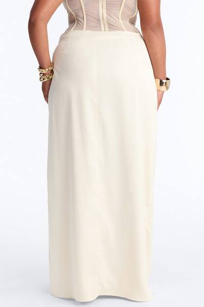 Phoebe Satin Wrap Maxi Skirt - Ivory