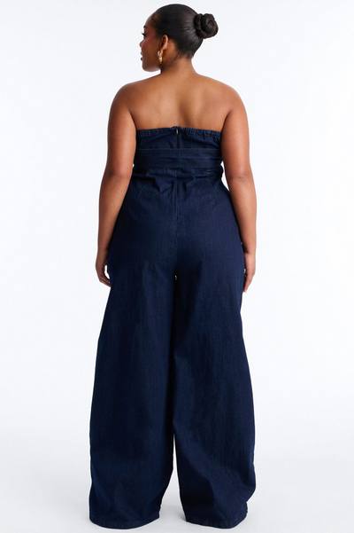 Marie Denim Belted Jumpsuit - Dark Wash