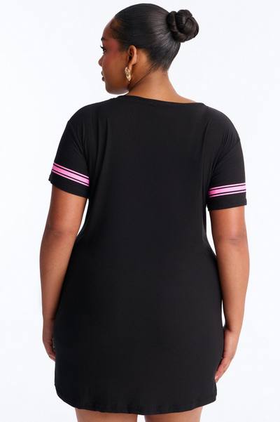 God Is Good Short Sleeve PJ Sleep Shirt - Black/Pink