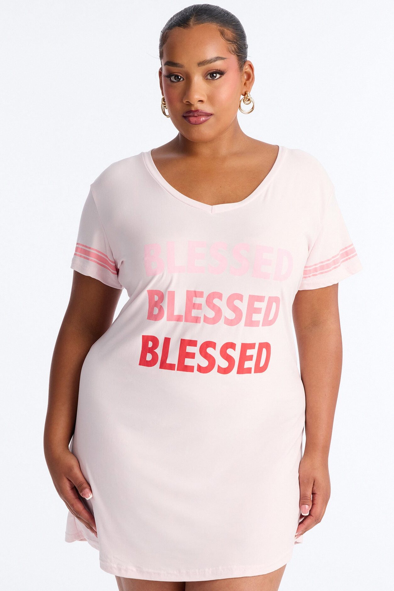 Stay Blessed PJ Sleep Shirt - Pink