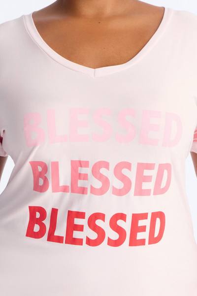 Stay Blessed PJ Sleep Shirt - Pink