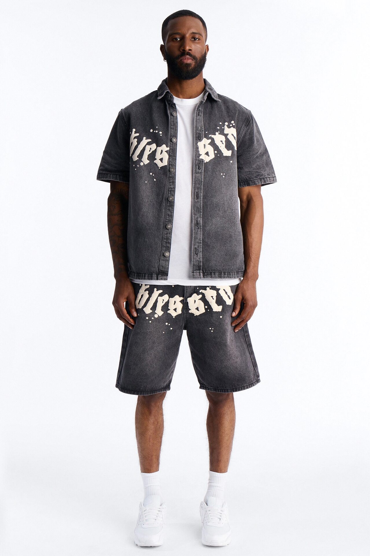 Been Blessed Denim Button Up Shirt - Black Wash