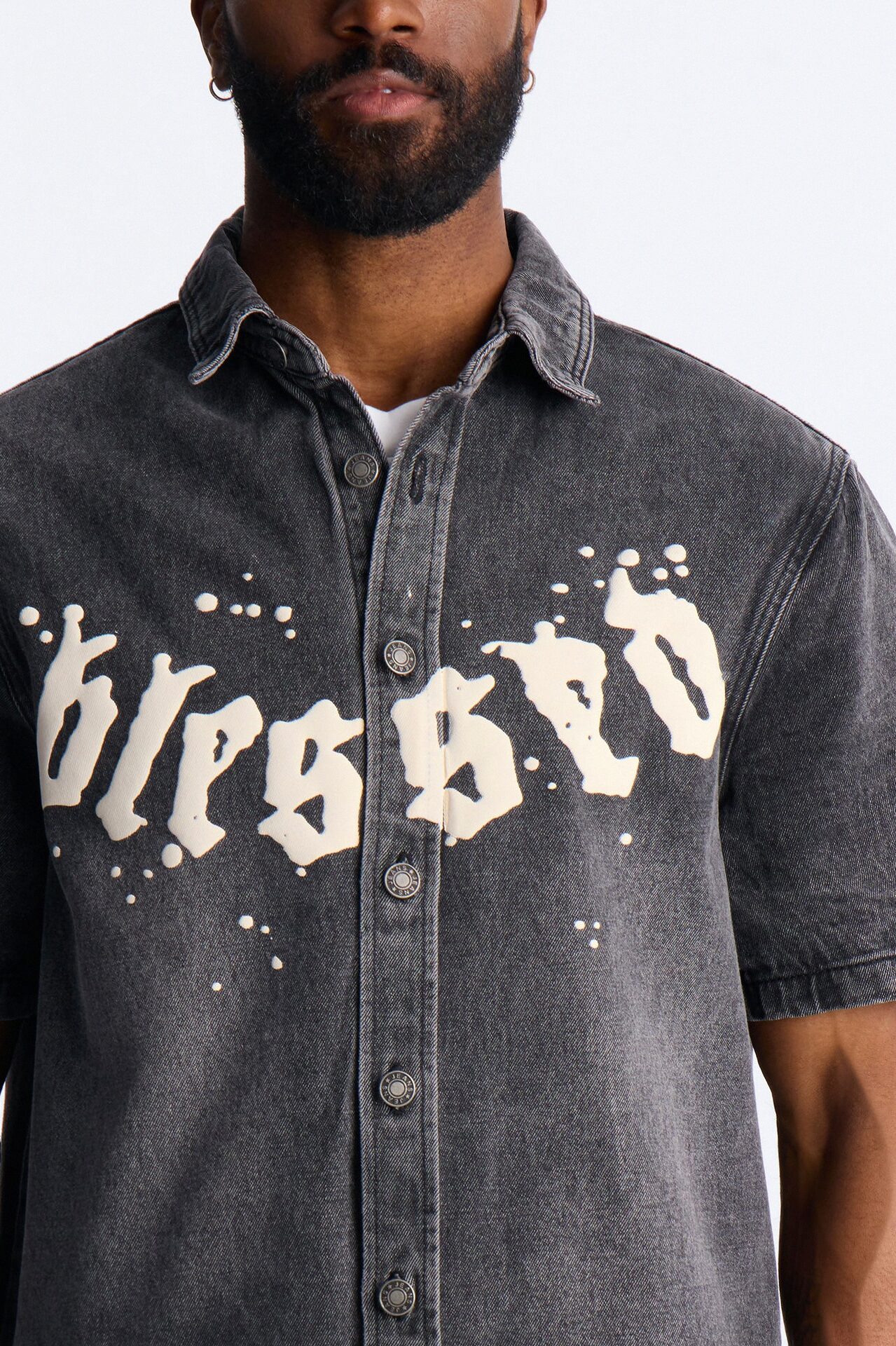 Been Blessed Denim Button Up Shirt - Black Wash