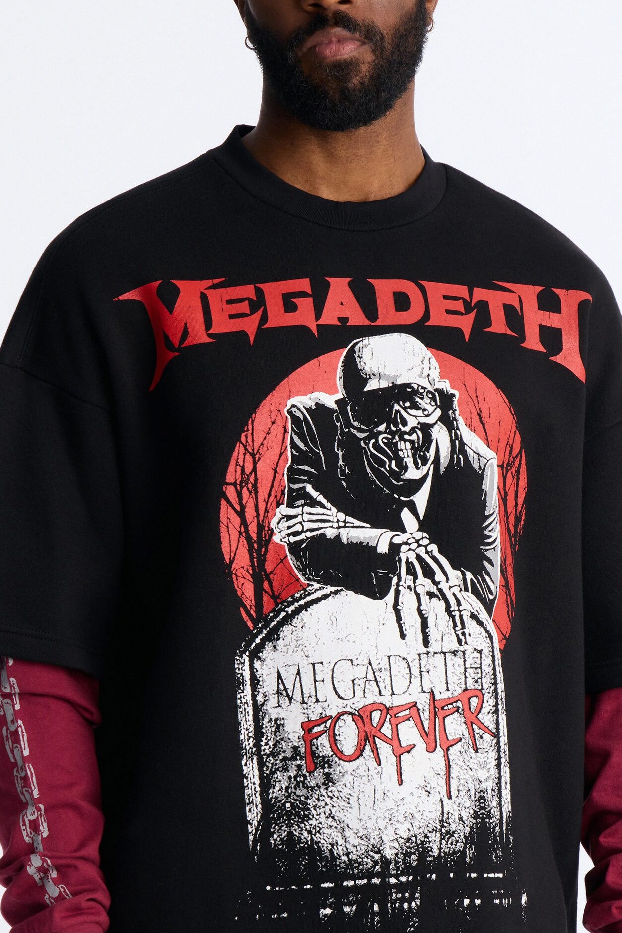 Megadeth Forever Oversized Fleece Twofer - Black Wash