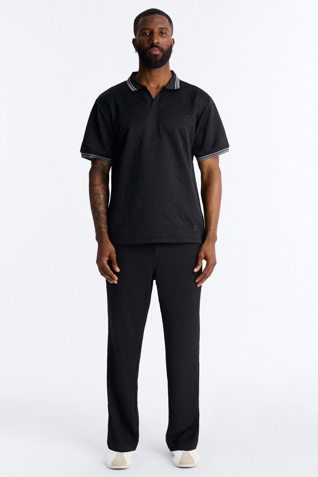Saints Diamond Star Johnny Collar Polo - Black