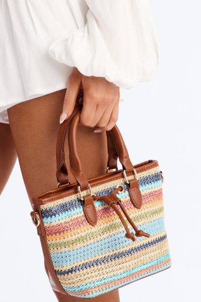 Shoreline Multicolor Straw Satchel Handbag - Multi Color