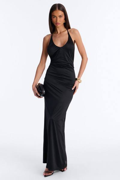Statement Maker Drop Back Maxi Dress - Black