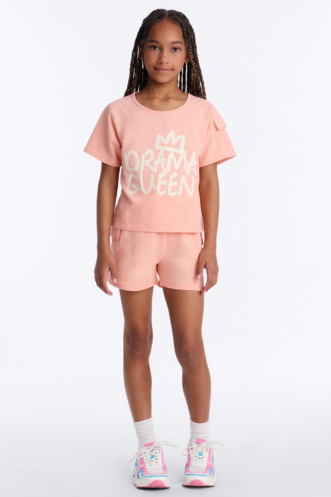 Mini Such A Drama Queen Short Set - Coral
