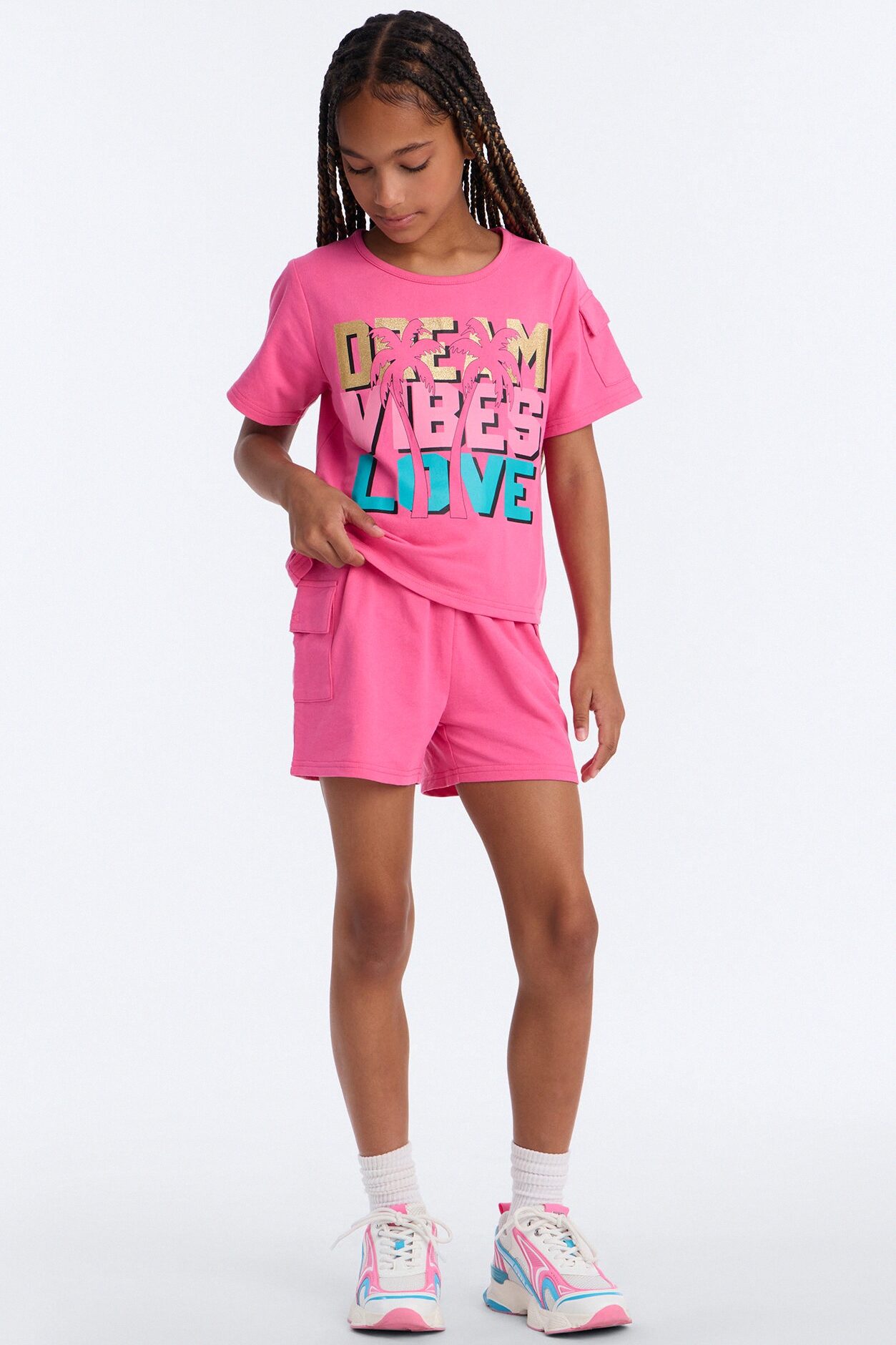 Mini Dream Vibes Love Short Set - Rose