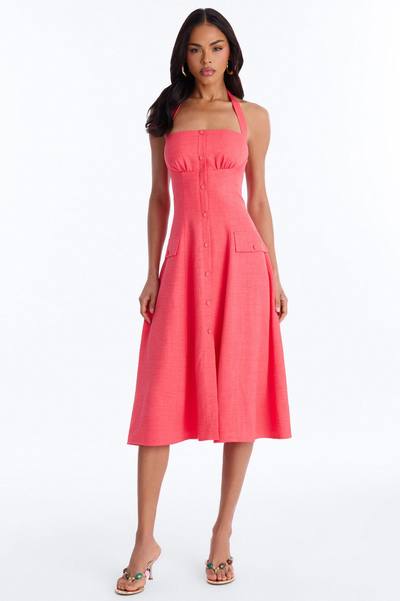 Christine Halter Midi Dress - Coral